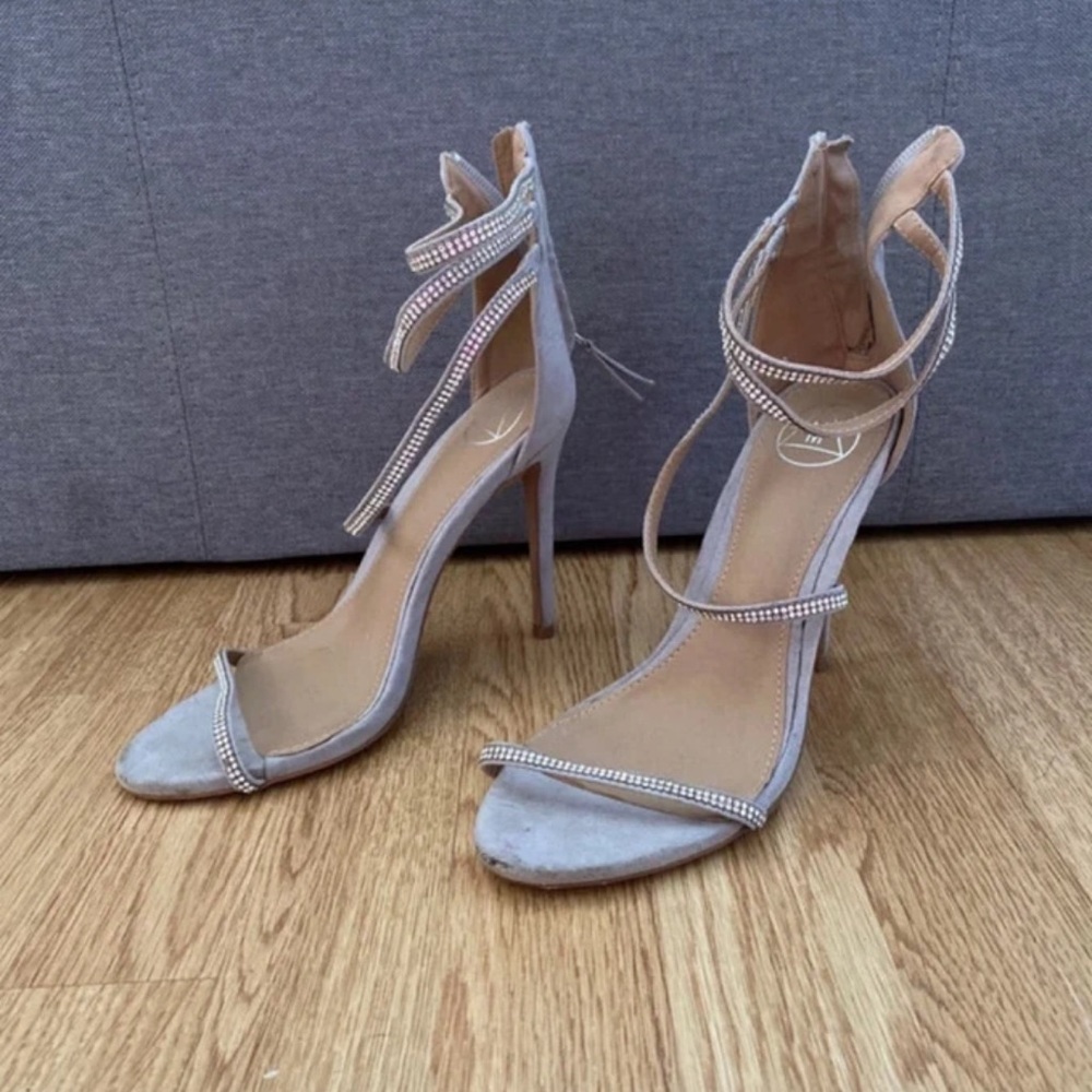 Elegant Rhinestone Strappy Heels